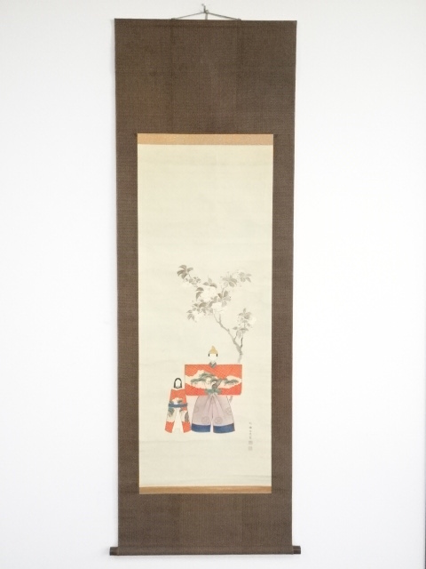JAPANESE HANGING SCROLL / HAND PAINTED / HINA DOLL